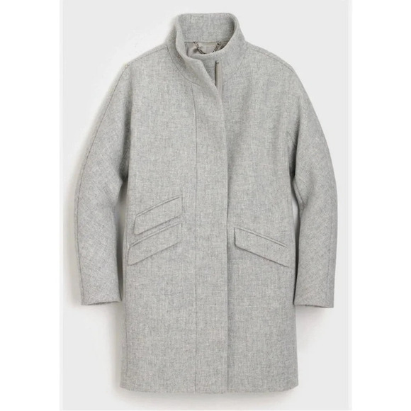 J.Crew Cocoon Coat Stadium Cloth Wool Size 6P Grey J8375 - Picture 1 of 11
